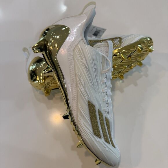 Adidas Adizero White Gold Metallic Football Cleats GX5122 Men Size 8.5 New Rare main image 8